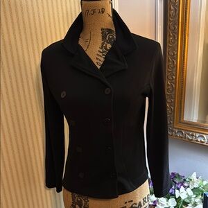 Elegant Black Double-Breasted Women's Jacket
